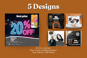 SVG JPG Promo Designs Pack of 5, a Branding & Logo Template by Crox Studio | Digital