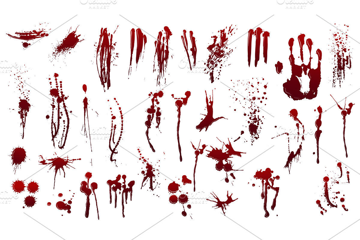 Blood splatters and drips. Realistic, a Texture Illustration by winwin.art