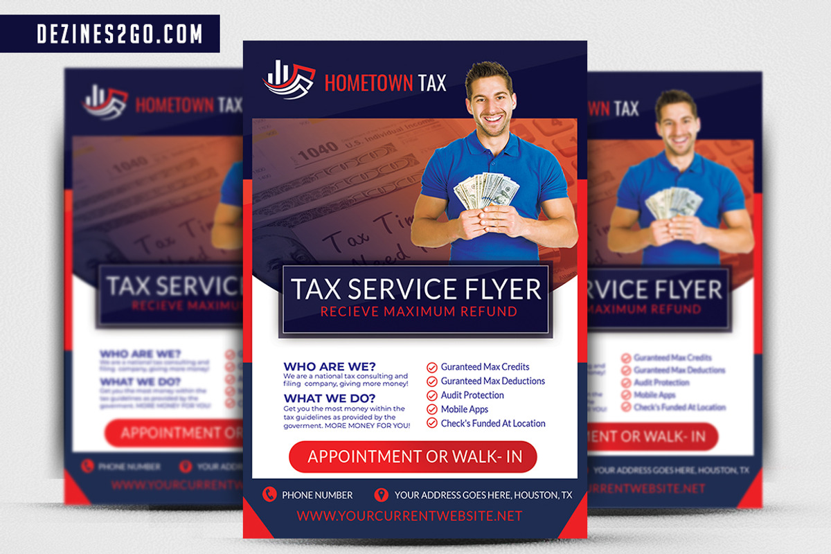 Income Tax Flyer Template PSD, a Flyer Template by Dezines2go