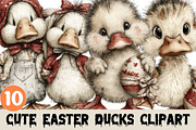 Cute Easter Ducks Clipart, a Graphic by CitraGraphics (Thumbnail 1 of 5)