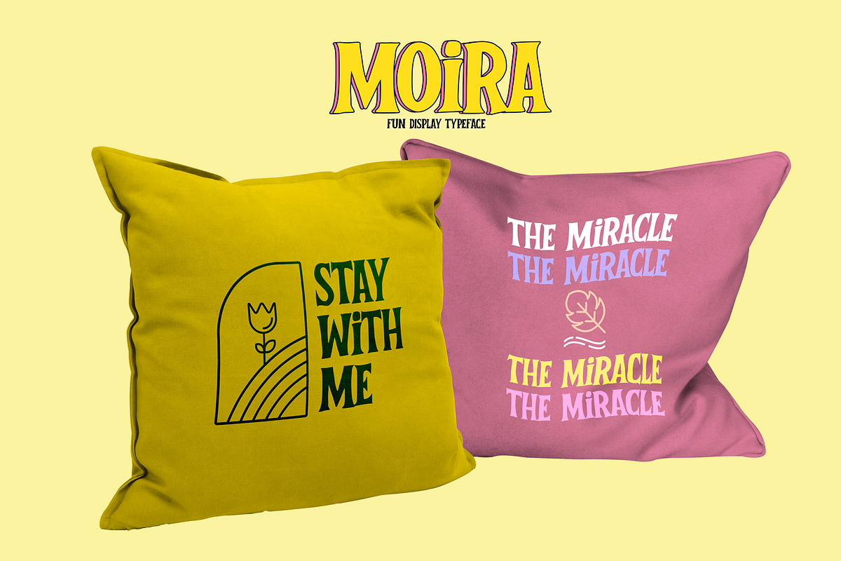 MOIRA - Fun Display Typeface, a Font by Gassstype (Photo 3 of 8)