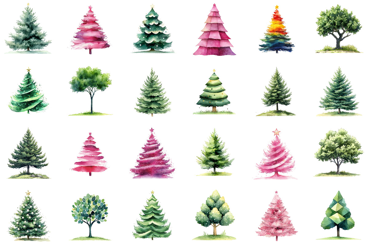 Christmas Tree Clipart, an Illustration by SinaCreation (Photo 2 of 4)