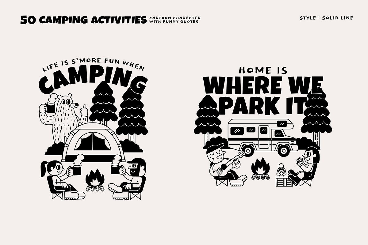 50 Camping Activities, an Illustration by monkik (Photo 10 of 21)
