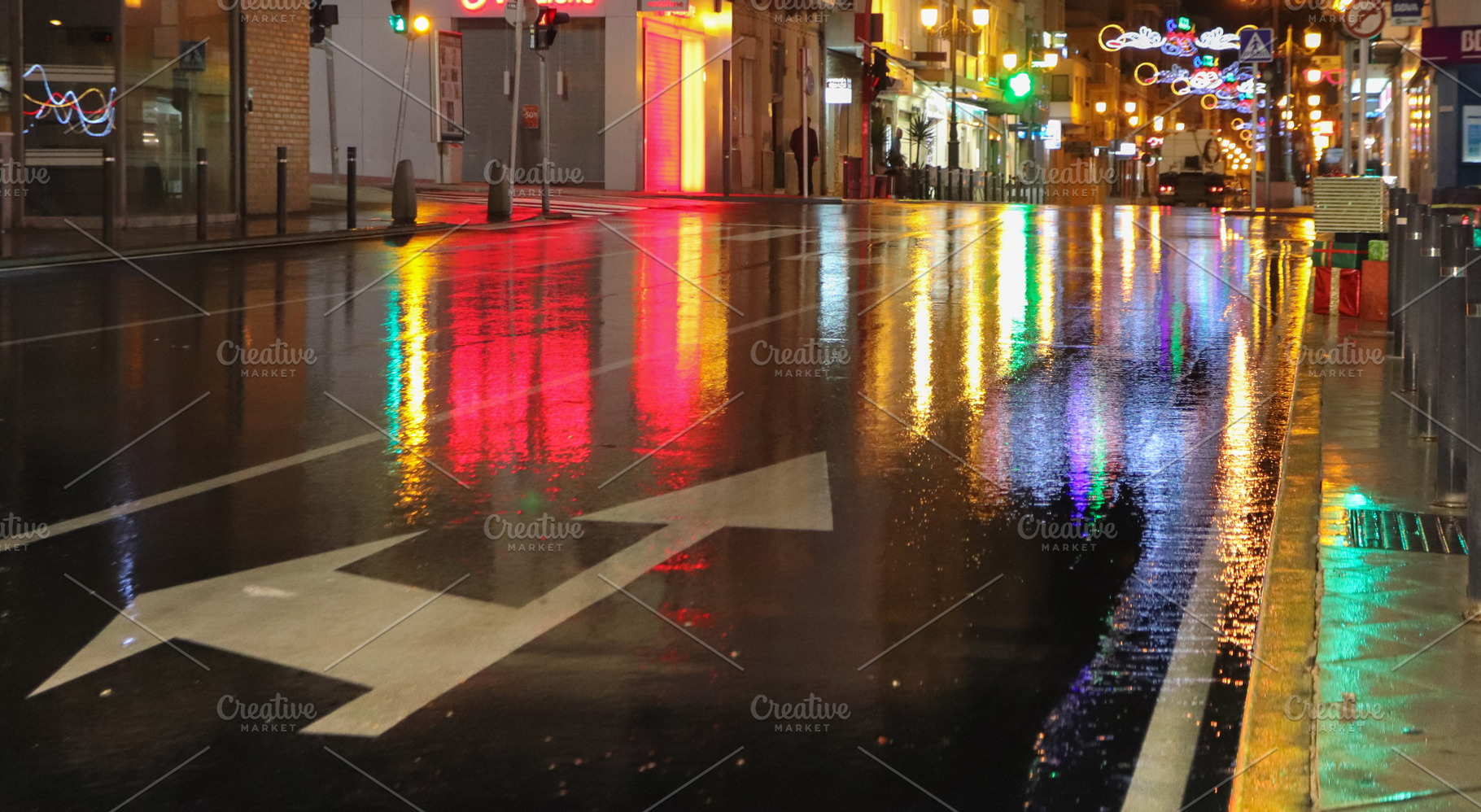 The street at night., an Abstract Photo by Wonderful World
