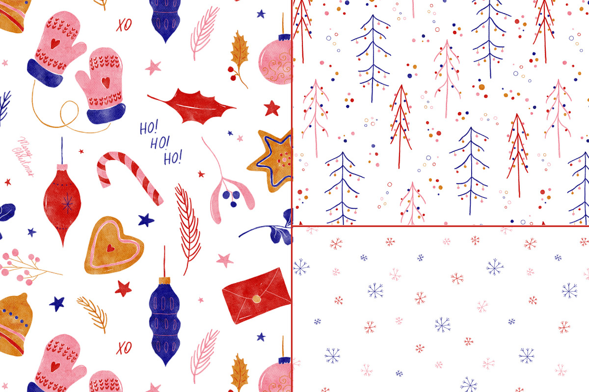 Vivid Christmas Cliparts & Patterns, a Seasonal Illustration by OkPen (Photo 6 of 13)