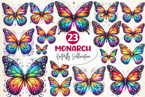 Monarch Butterfly Watercolor Clipart