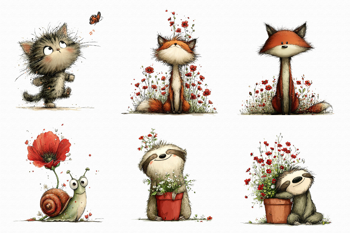 Cute Spring Clipart Bundle, an Illustration by Libby Wishes (Photo 2 of 7)