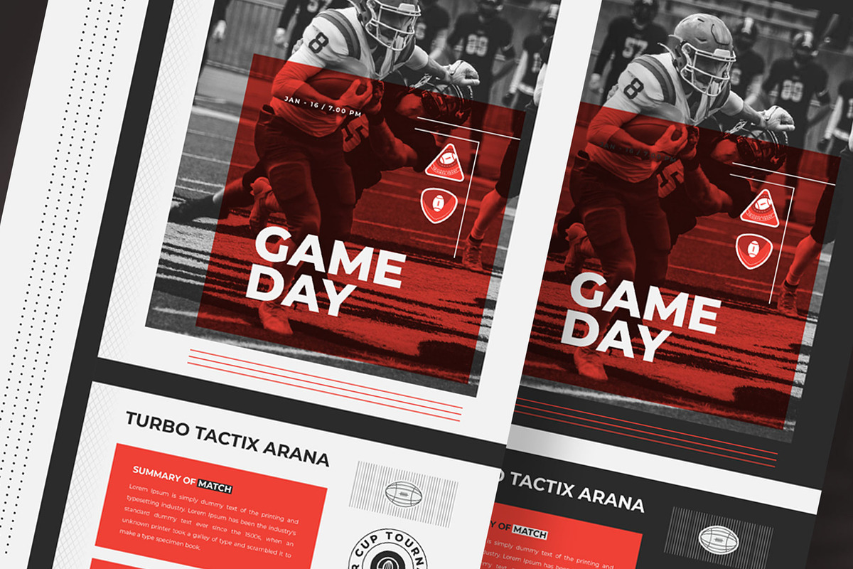 Football matchday sports flyer, a Flyer Template by Tanmoy Topu (Photo 2 of 2)