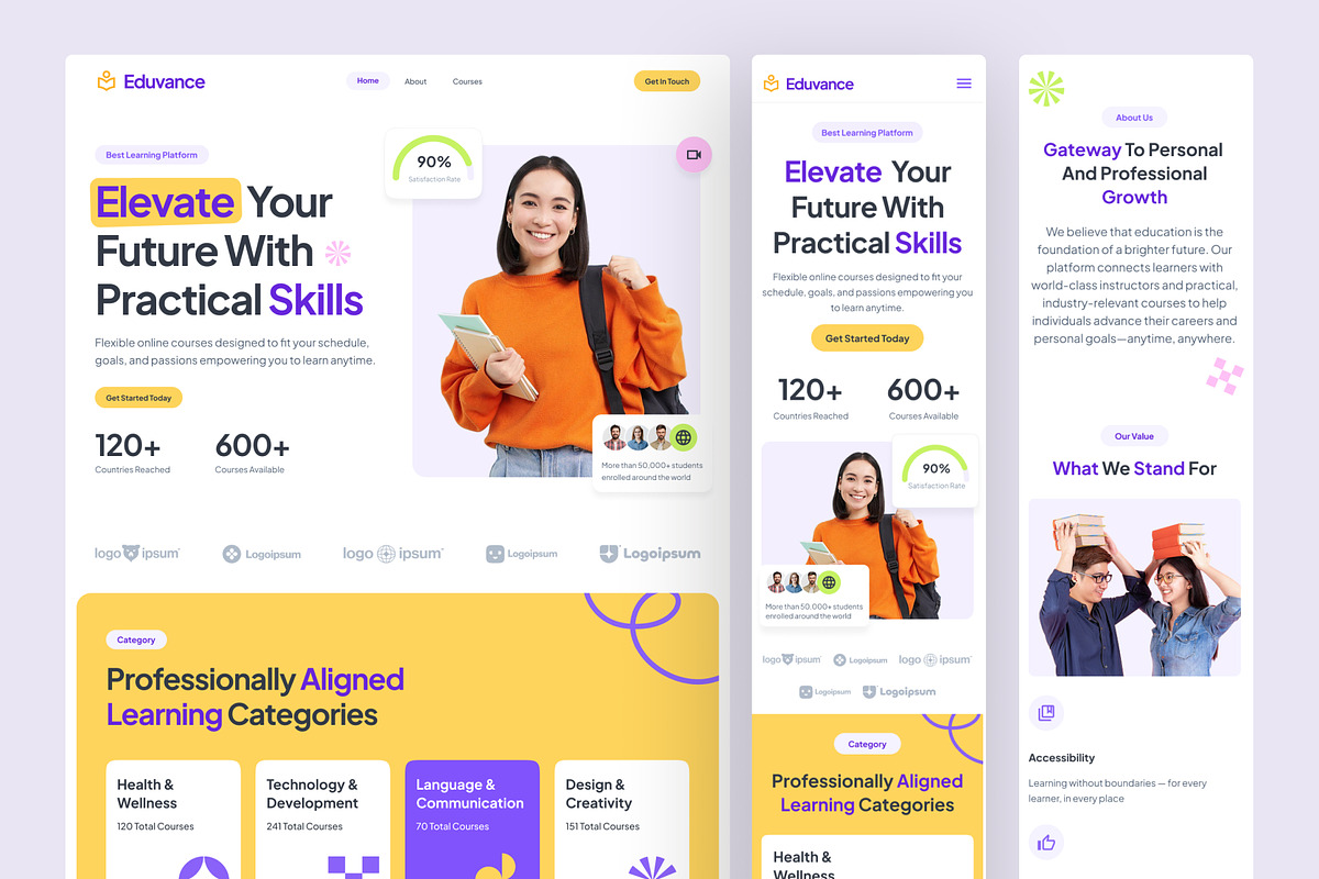 Eduvance - Education Website, an UI Kit Template by peterdraw (Photo 7 of 7)