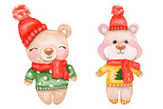 Watercolor Christmas deer and bears, an Animal Illustration by Olha's watercolor (Thumbnail 8 of 8)