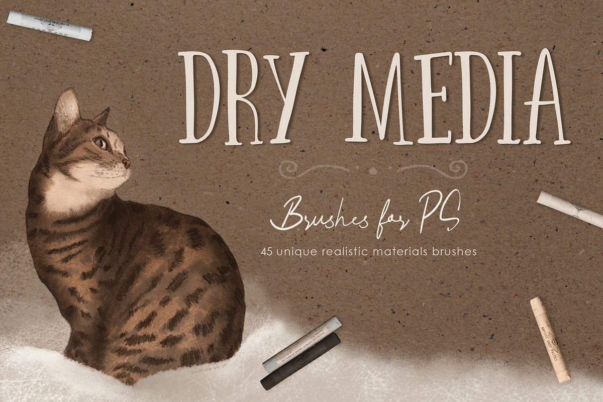 Dry media. Brushes for PS, a Brush Add-On by Leo Studio Design Lab (Photo 1 of 10)