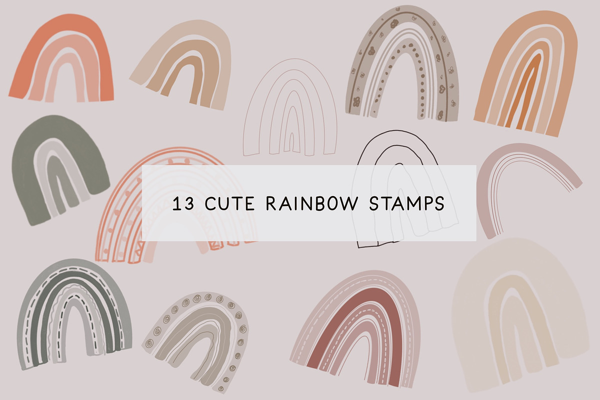 Abstract Shapes and Rainbow Stamps, a Brush Add-On by BohoCalligraphy (Photo 3 of 6)
