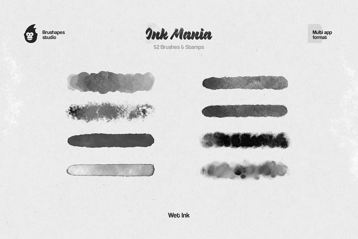Ink Mania Multi App Brushes, a Brush Add-On by brushapes.com (Photo 7 of 10)