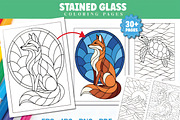 Stained Glass Coloring Pages, a Decorative Illustration by Ink Gallery (Thumbnail 1 of 5)