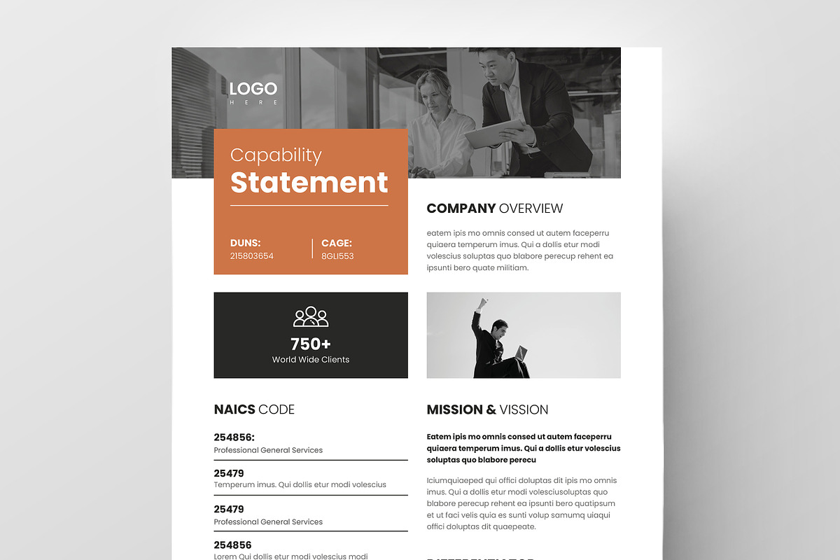 Capability Statement Template, a Stationery Template by Niofix (Photo 2 of 6)