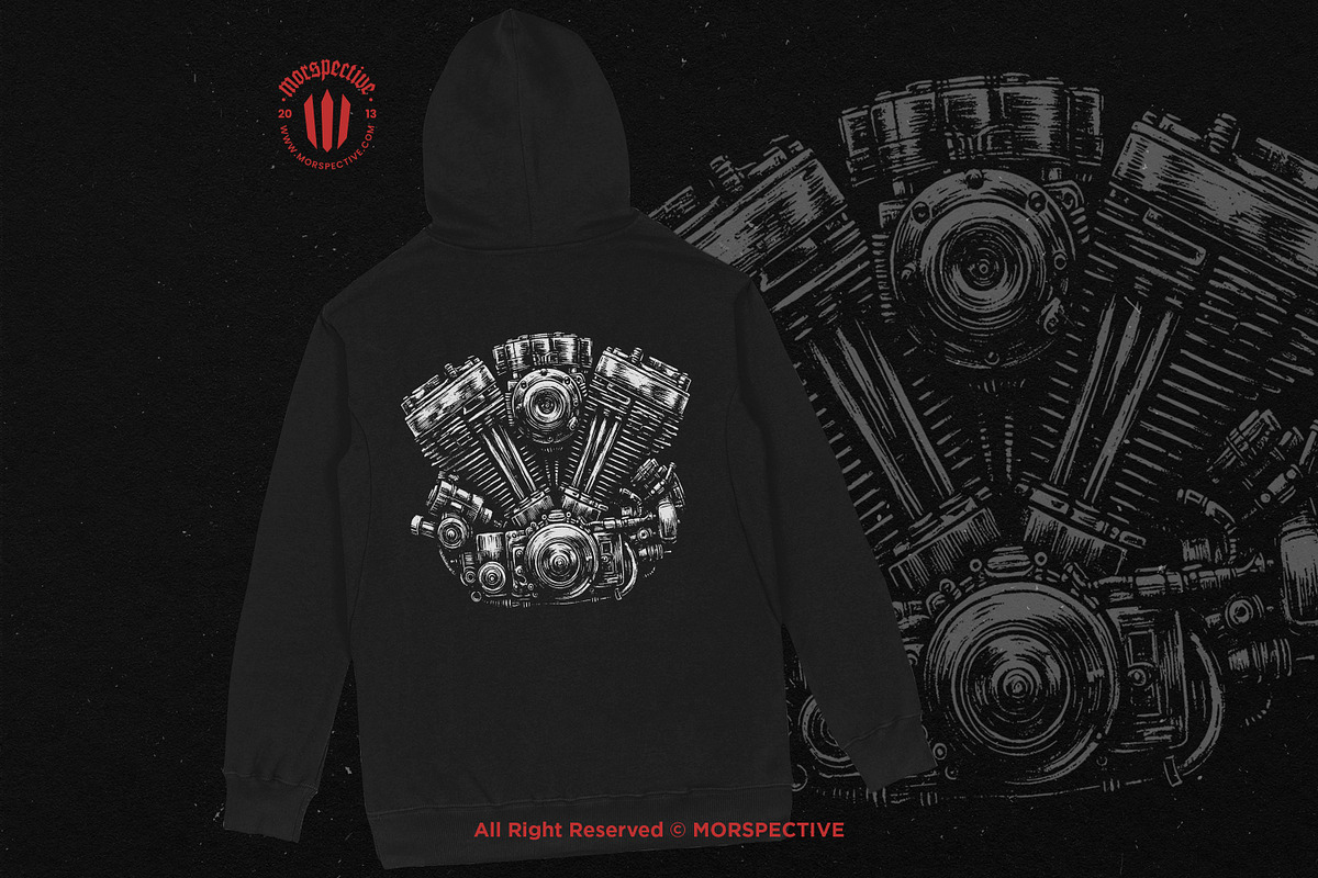 10 Bundle Dark Art Engine Skull, an Illustration by Morspective (Photo 4 of 7)