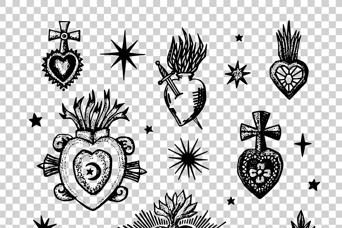 Vintage Sacred Hearts Bundle, an Object Graphic by Annie Konst (Photo 3 of 15)