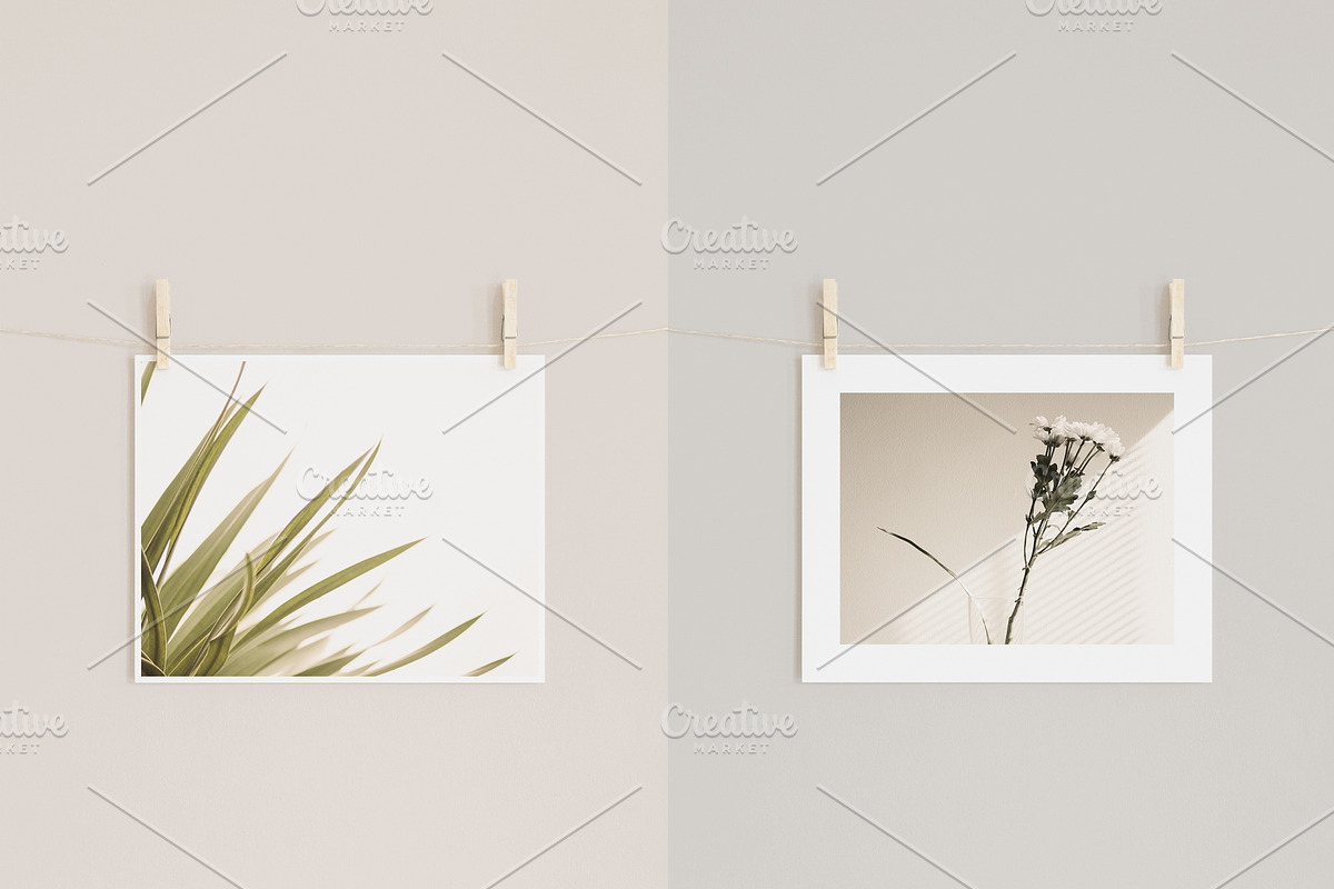 Poster and Pegs Mockup Horizontal, a Mockup by HALFTOUNE (Photo 2 of 4)
