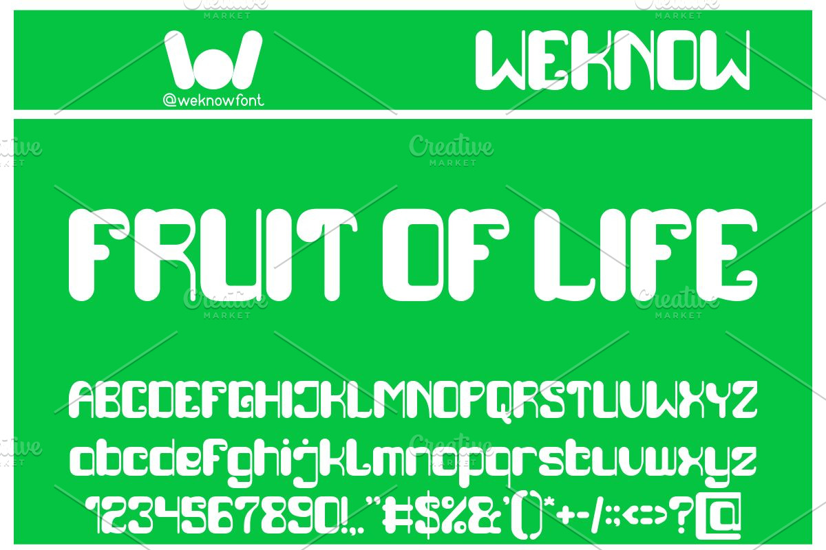 Fruit of life font, a Font by weknow (Photo 1 of 8)