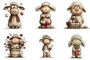 Whimsical Easter Sheep Clipart, an Illustration by CreationArt (Thumbnail 3 of 7)