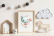 Blue Cat Ballerina Clipart, an Illustration by CreationArt (Thumbnail 2 of 9)