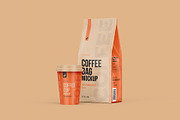 Coffee Pouch Half Side & Cup Mockup, a Cups & Container Mockup by easymock (Thumbnail 7 of 8)
