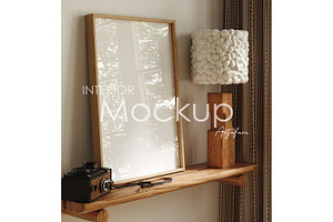 Frame mockup in home interior, a Marketing Template by Artjafara