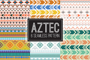 Aztec tribal color seamless pattern