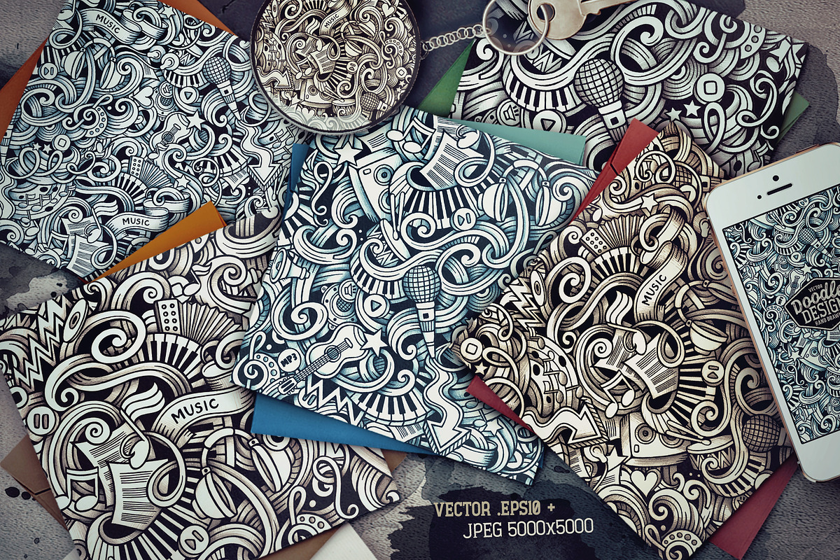 Music Graphics Patterns, a Pattern Graphic by BALABOLKA (Photo 2 of 7)