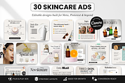 30 Skincare Static Ad Templates Meta, a Social Media Template by DigiPax (Thumbnail 1 of 10)