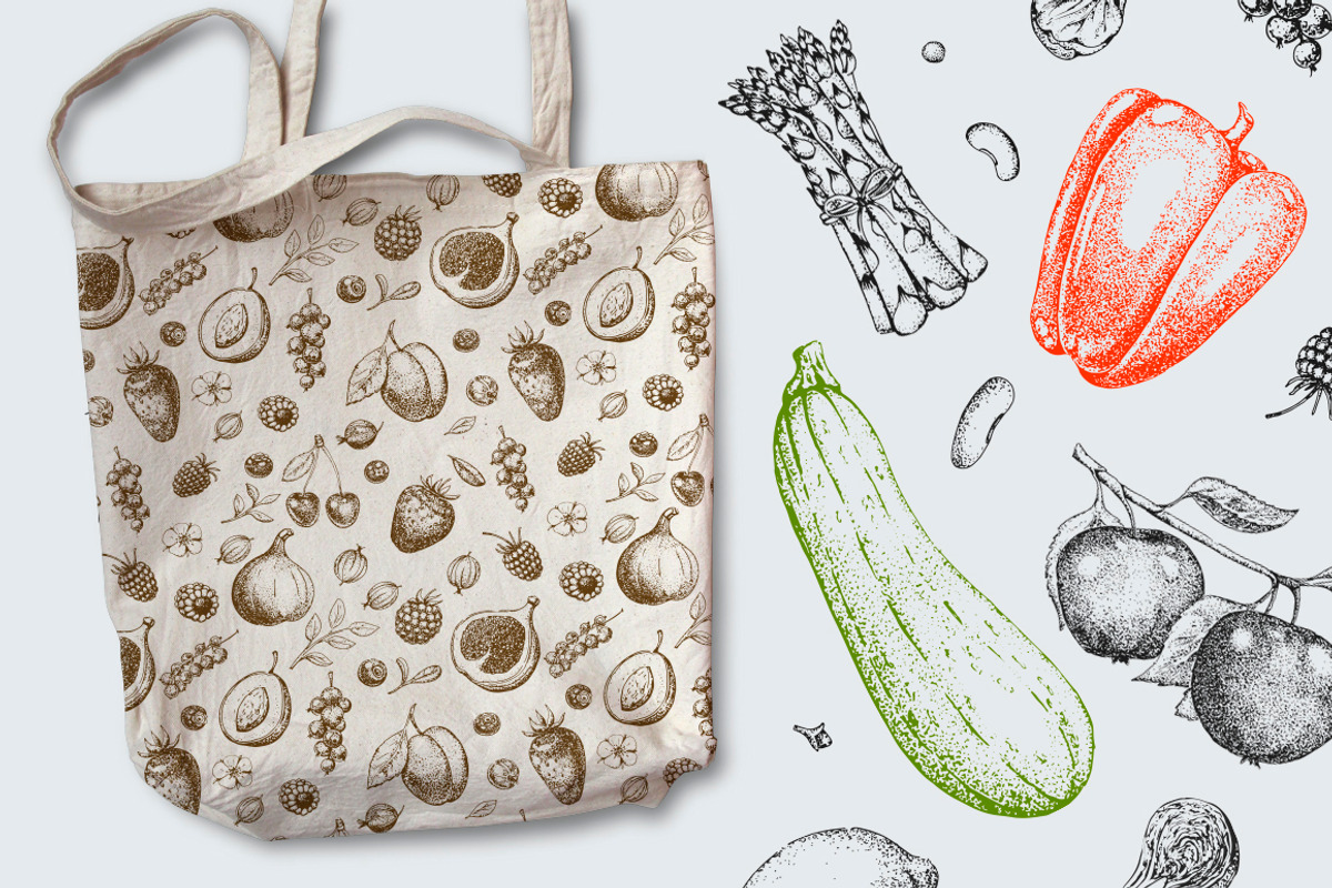 Hand drawn vegetables and fruit, a Decorative Illustration by Ulafant (Photo 12 of 25)