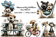 Whimsical Dog Cat Flower Clipart, a Seasonal Illustration by CreationArt (Thumbnail 1 of 5)