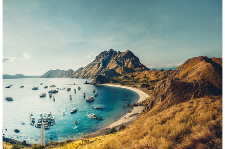 Padar island Bay. Komodo National, a Nature Photo by Goinyk