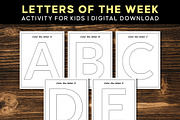 Letters of the Week A to Z Printable, a Print Template by Graphicsnext (Thumbnail 1 of 4)