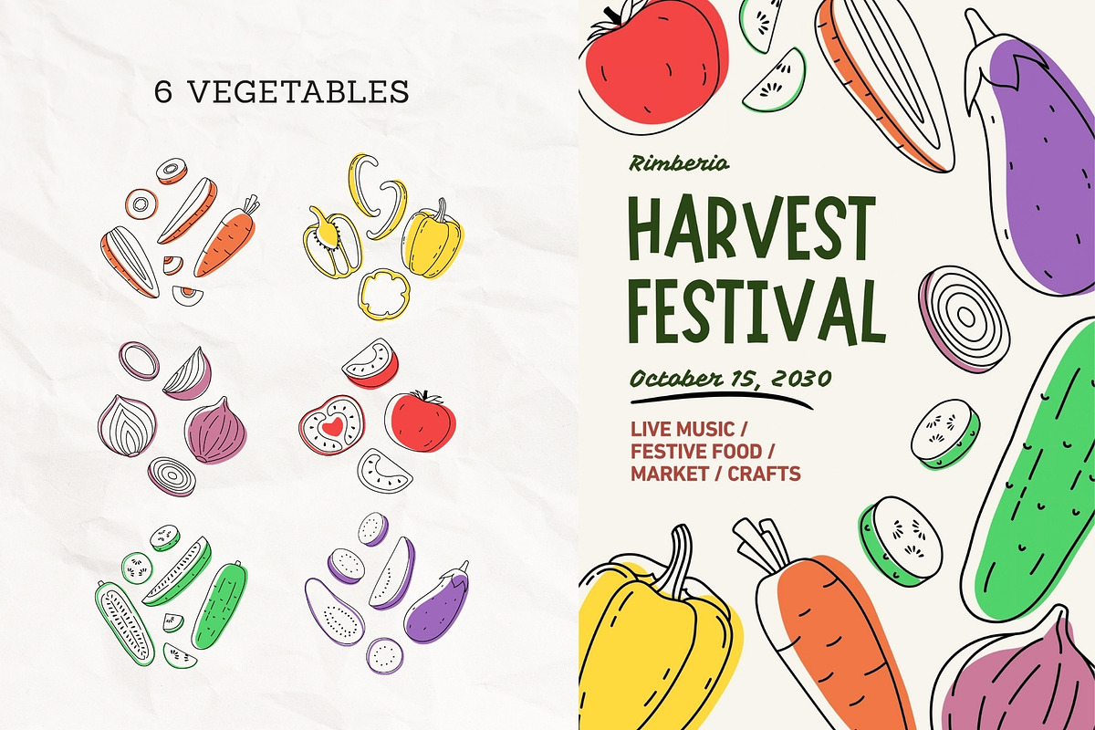 Hand-drawn Fruits & Vegetables, a Food Illustration by Kristina Chistiakova (Photo 3 of 4)