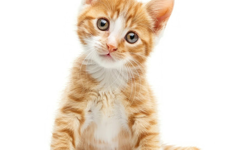 A Fluffy Ginger Kitten Posing with Innocence - Generative AI, an Animal Photo by José Manuel Gelpi
