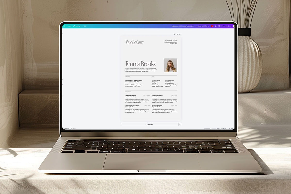 Gray Modern Minimalist CV Resume, a Resume Template by Creatif Foundry (Photo 2 of 7)