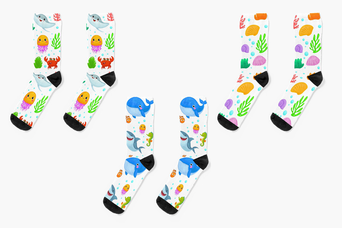 Cute Underwater World Cliparts Set, a Pattern Graphic by ChubbyBunny Art (Photo 6 of 12)