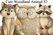 Cute Woodland Animal Clipart, an Illustration by DreamArtGraphic (Thumbnail 1 of 8)
