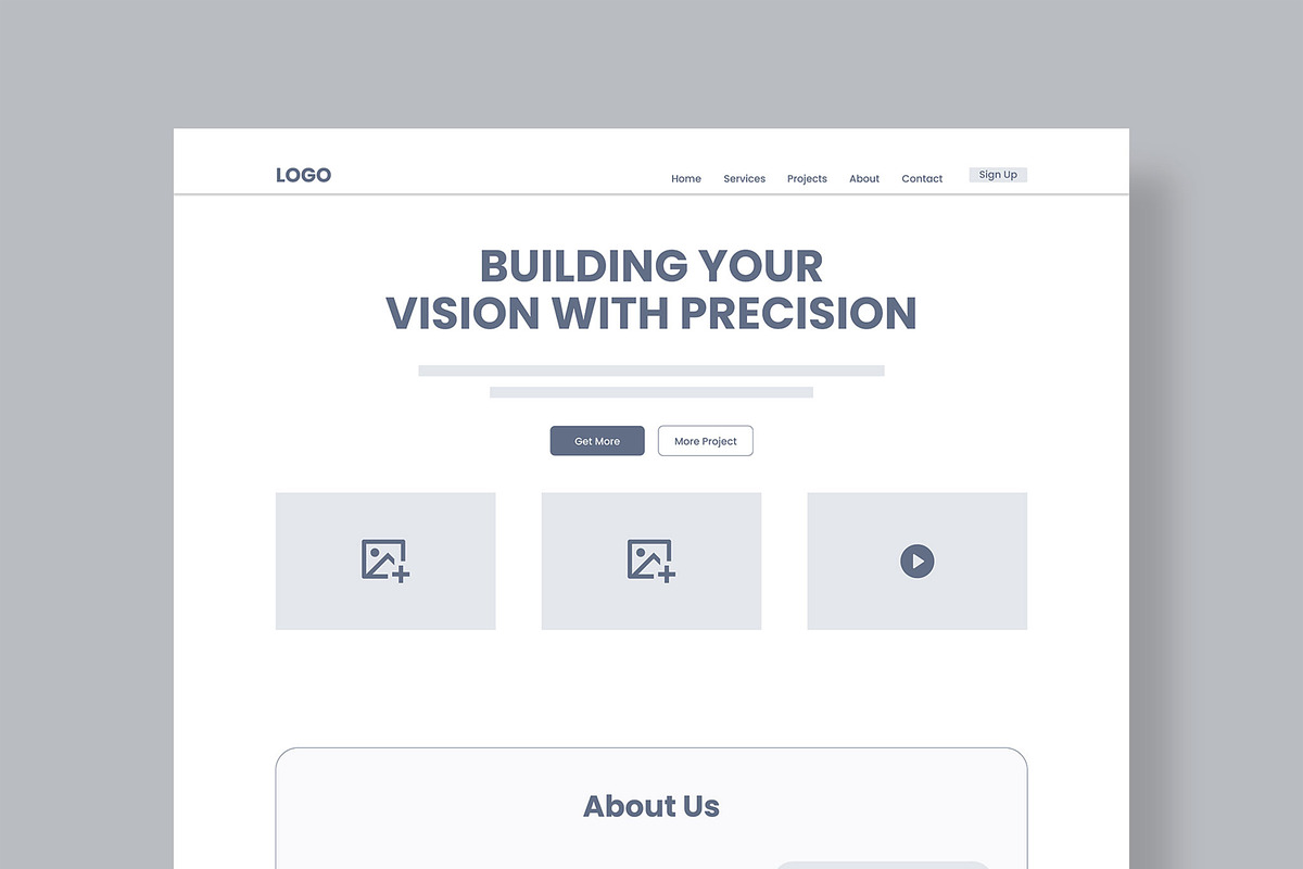 Minimal Corporate Website Wireframe, a Wireframe Template by MightyDesign (Photo 2 of 10)