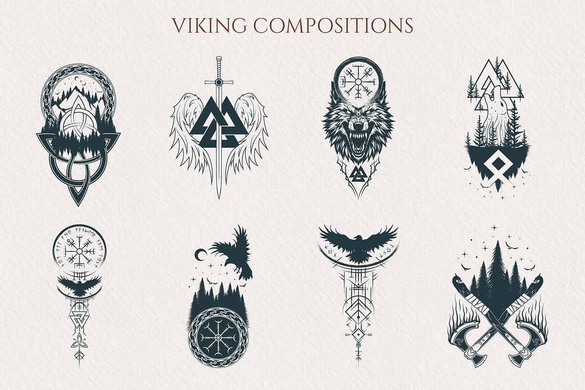 Hand drawn Viking Runes & Symbols V2, a Decorative Illustration by KirillsWorkshop (Photo 2 of 9)