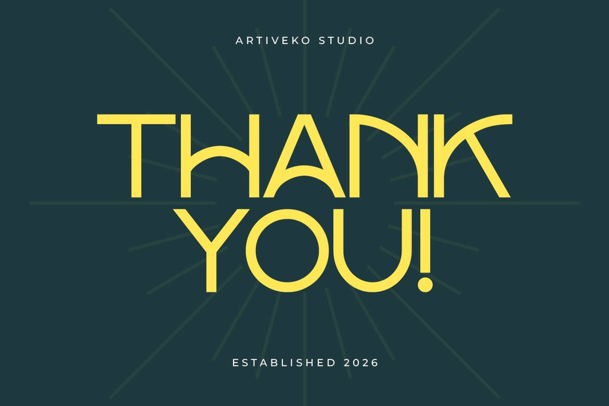 Kotorogo – Art Deco Display Typeface, a Sans Serif Font by Artiveko (Photo 8 of 8)