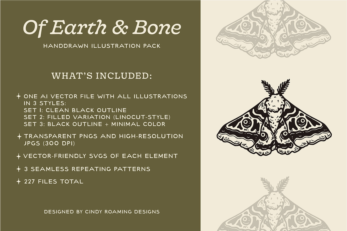 Of Earth & Bone Illustration Pack, an Illustration by cindyroamingdesigns (Photo 3 of 7)