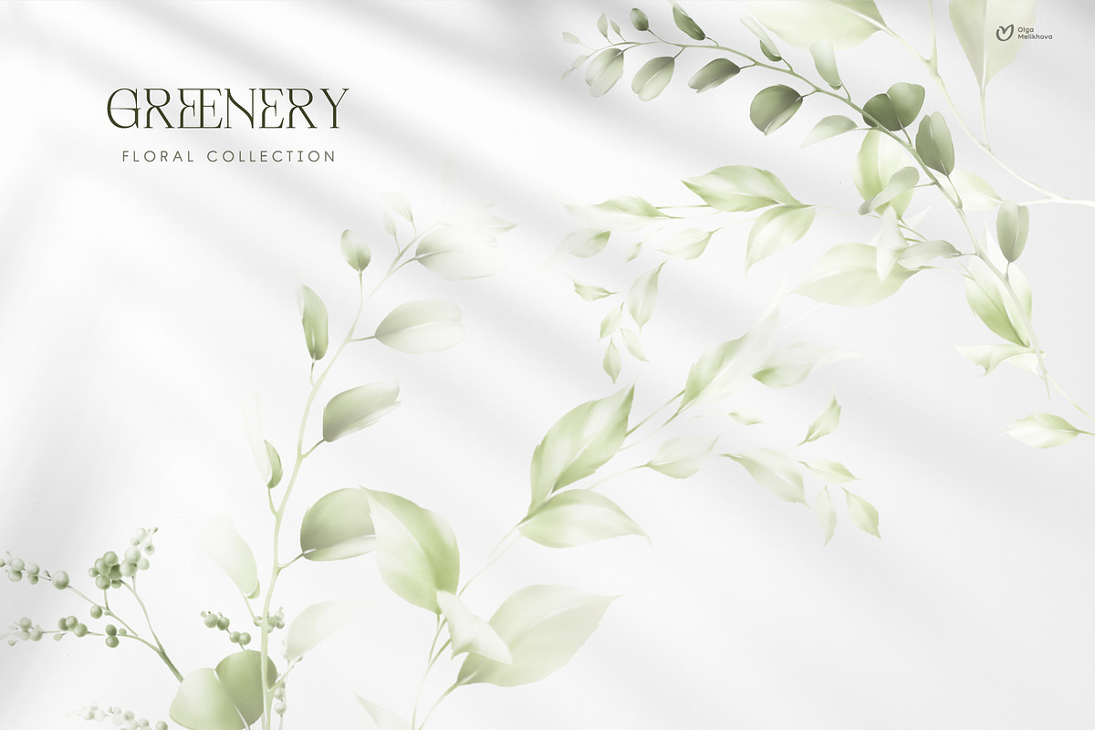 Light green, Greenery watercolor, a Texture Illustration by ollalya (Photo 2 of 17)