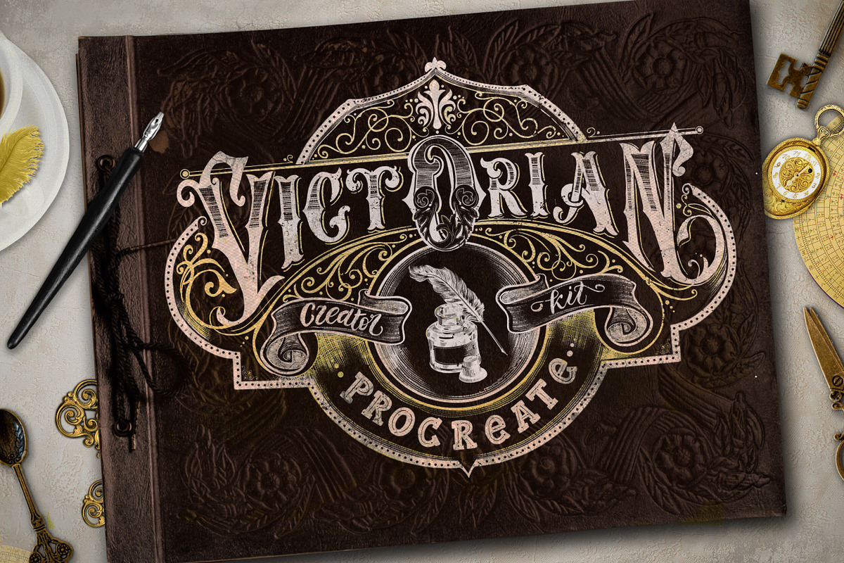 Victorian Lettering Creator Kit, a Brush Add-On by Letter Elfa Studio (Photo 1 of 13)
