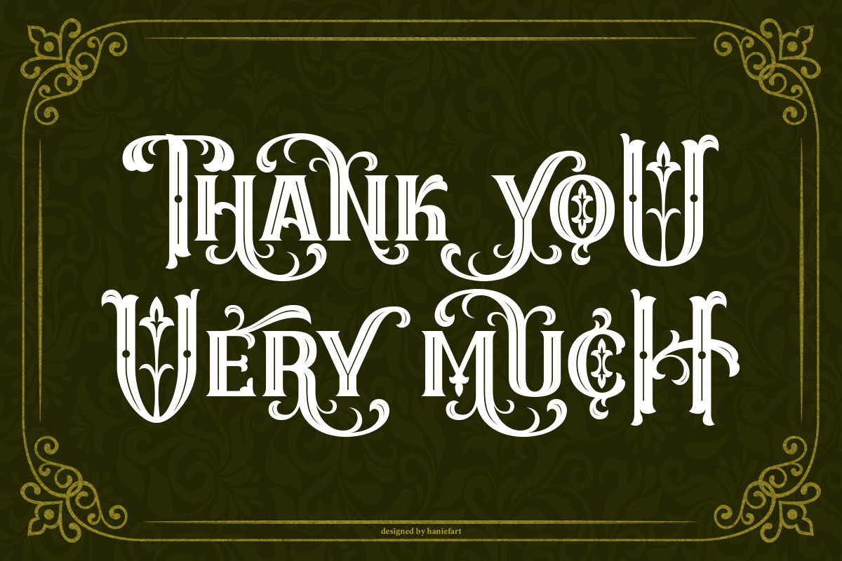 Decoraties - Modern Decorative Font, a Blackletter Font by haniefart (Photo 11 of 11)
