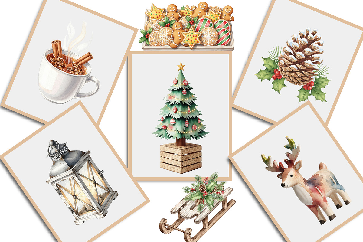 Cozy Rustic Christmas Clipart Bundle, an Illustration by Creative Art (Photo 8 of 10)