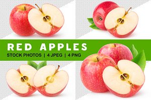 Cut red apples
