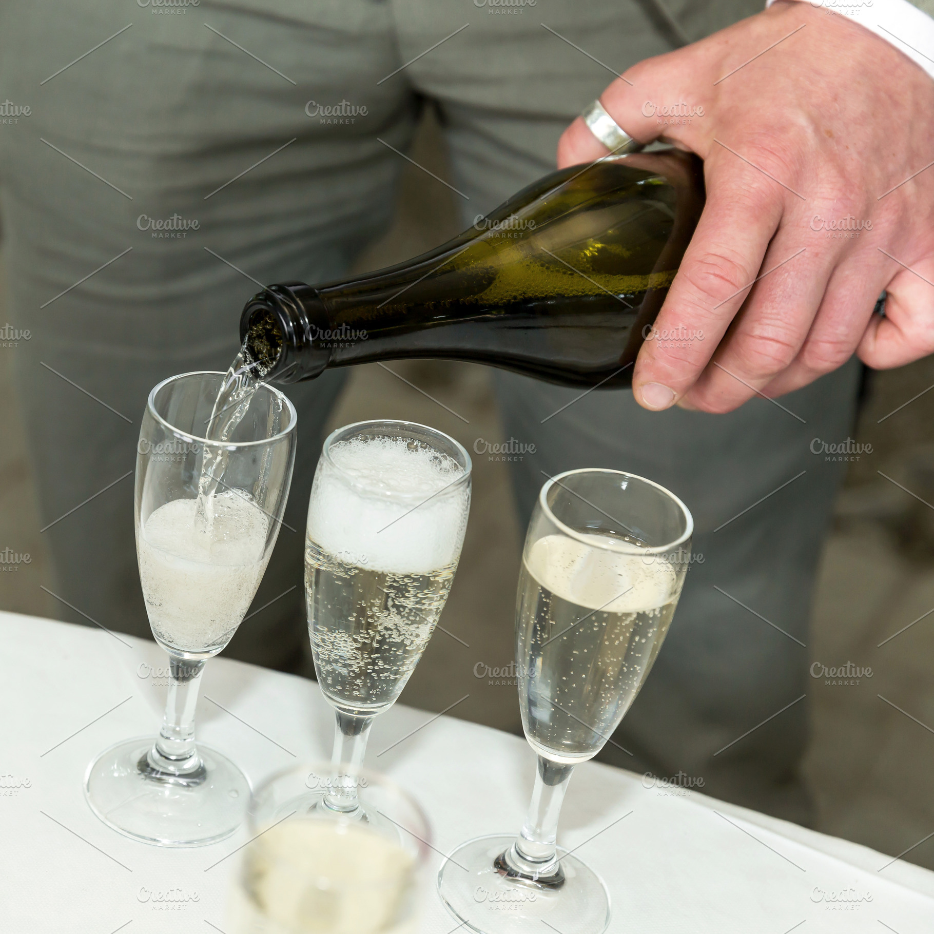 Prosecco bottle and glasses, a Food & Drink Photo by KYNA STUDIO