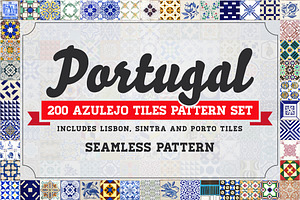 200 Seamless Portugal Azulejo Tiles